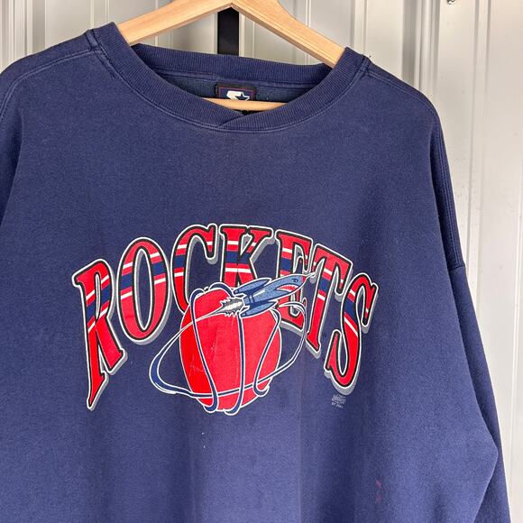 Houston Rockets 90s NBA Starter XL Heavyweight Crewneck - Picture 1 of 6
